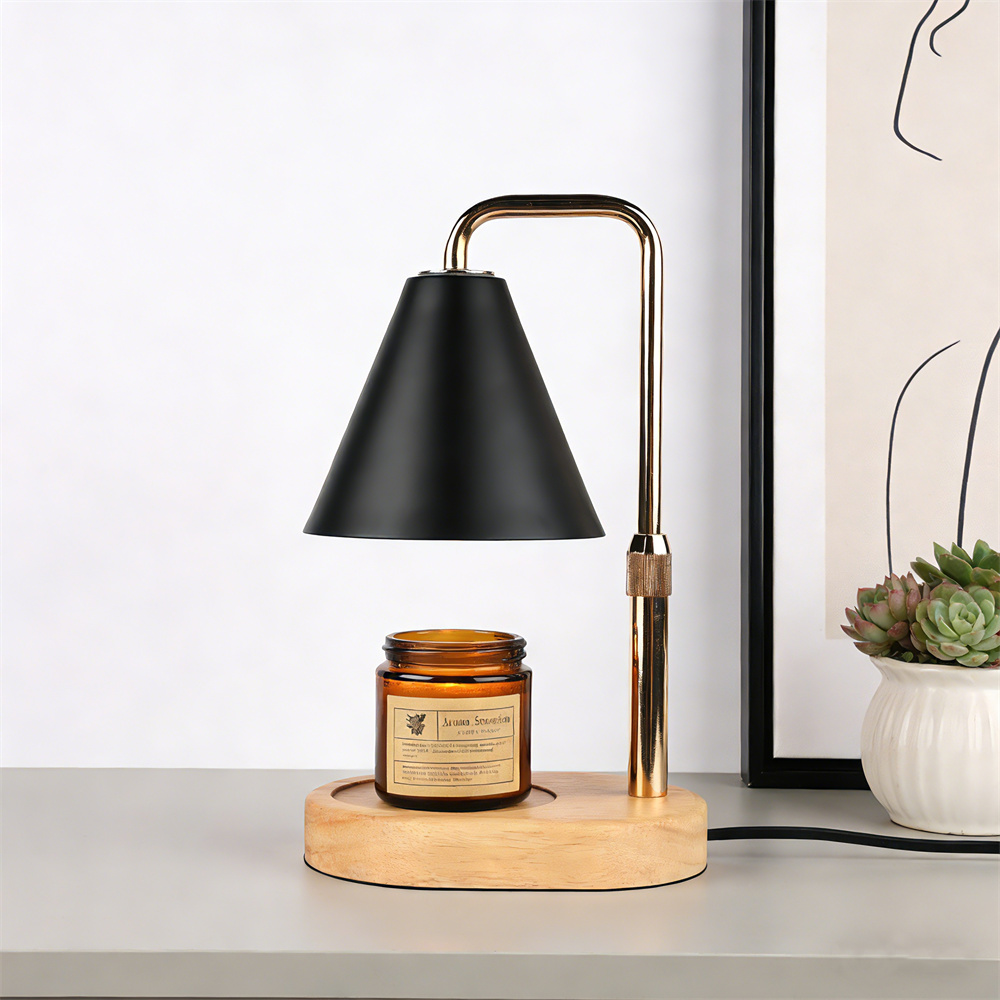 Wax Warmer - Lampu Pemanas Lilin Hitam dengan Timer,