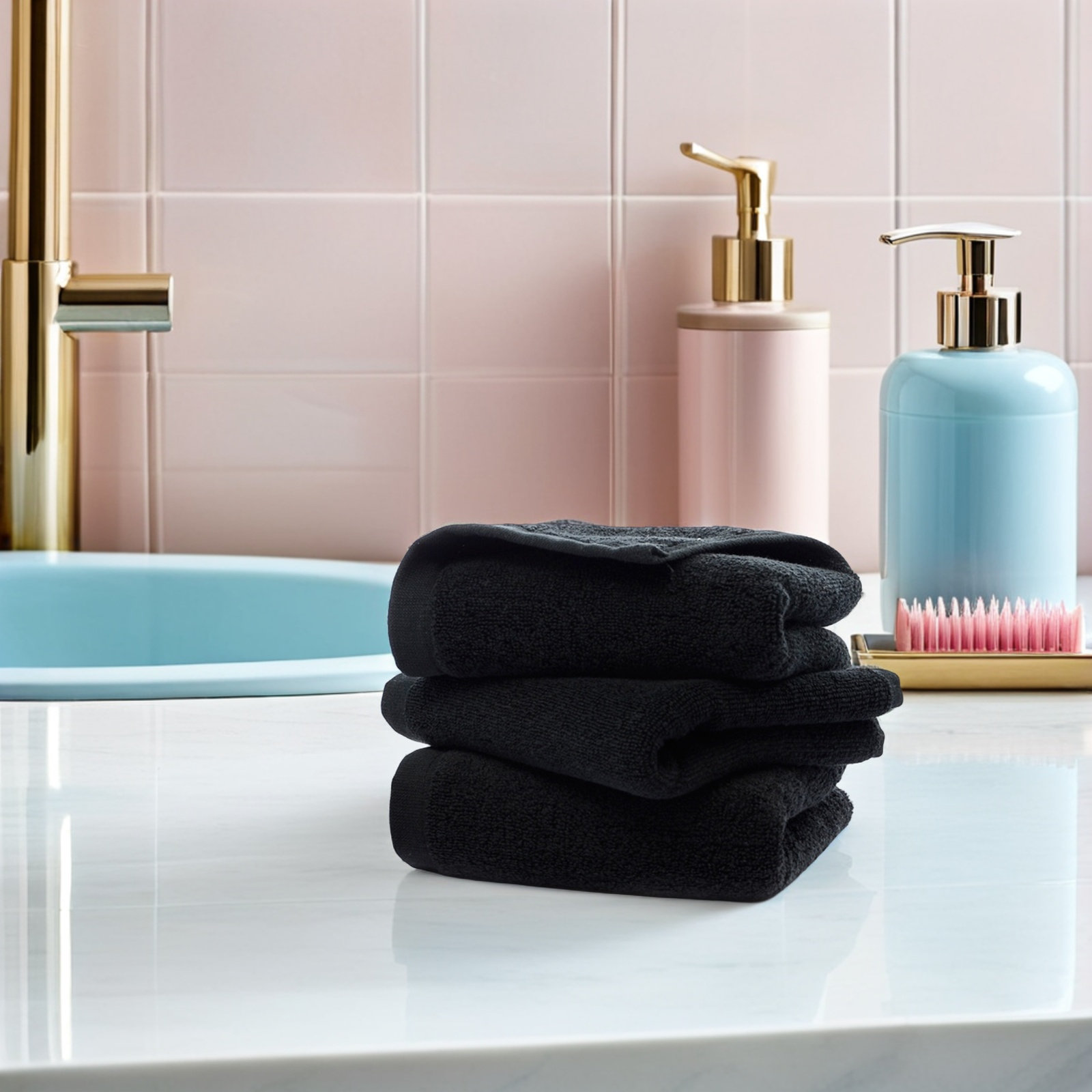 Handuk Tangan Katun Hitam, 100 - Spa Towel ulasan dan harga